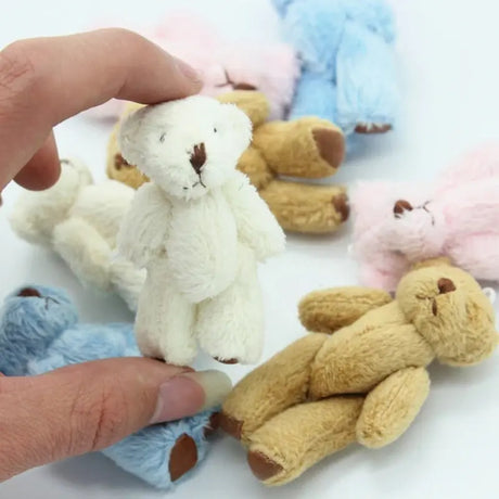 10Pc/Set 6.0Cm Stuffed Teddy Bear DIY Mini Joint Plush Bears Wedding Box Toy Doll Garment & Hair Accessories