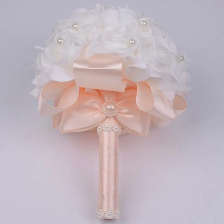 Cheap Prom Baby Blue Flower Brooch Wedding Bouquet De Mariage Wedding Bouquets PE Rose Diamond Ribbon Bouquet W2017D