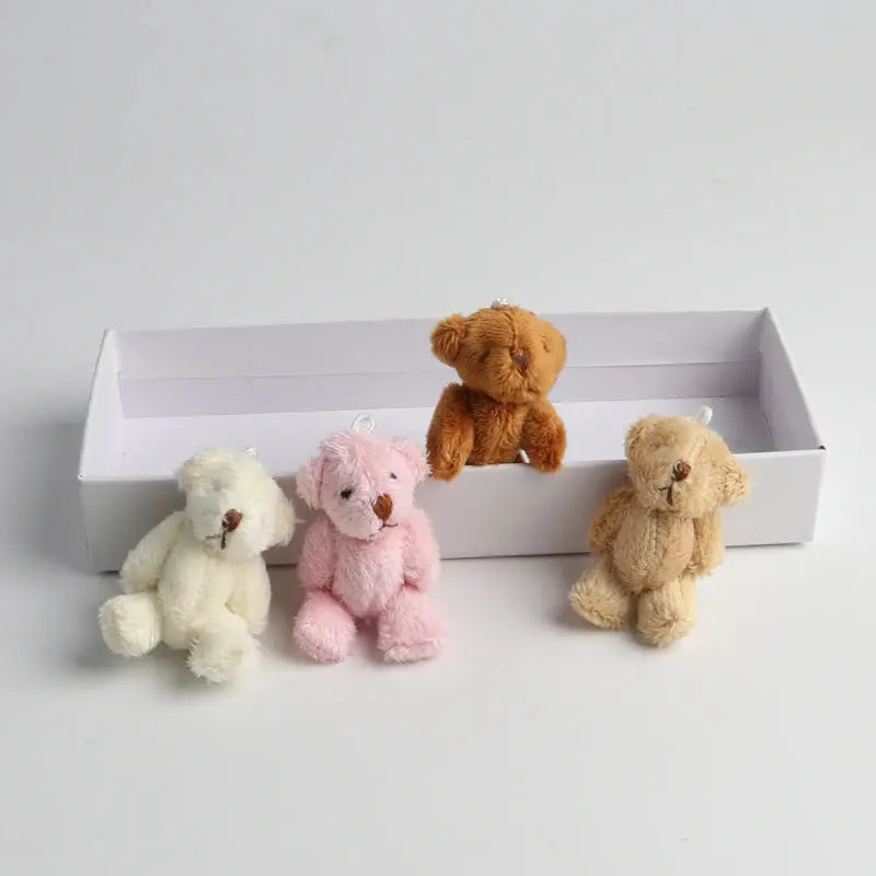 10Pc/Set 6.0Cm Stuffed Teddy Bear DIY Mini Joint Plush Bears Wedding Box Toy Doll Garment & Hair Accessories