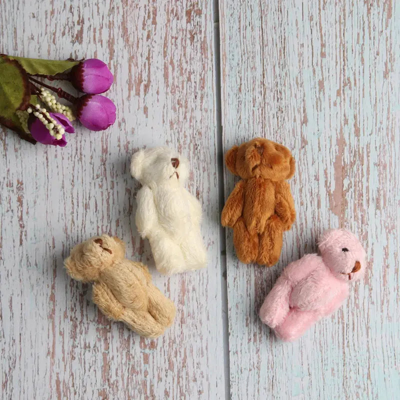 10Pc/Set 6.0Cm Stuffed Teddy Bear DIY Mini Joint Plush Bears Wedding Box Toy Doll Garment & Hair Accessories