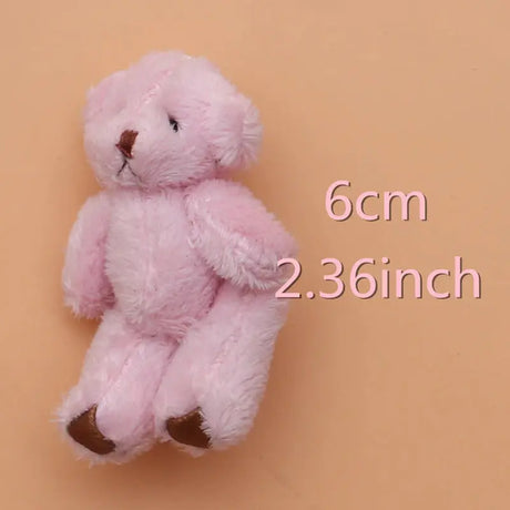 10Pc/Set 6.0Cm Stuffed Teddy Bear DIY Mini Joint Plush Bears Wedding Box Toy Doll Garment & Hair Accessories