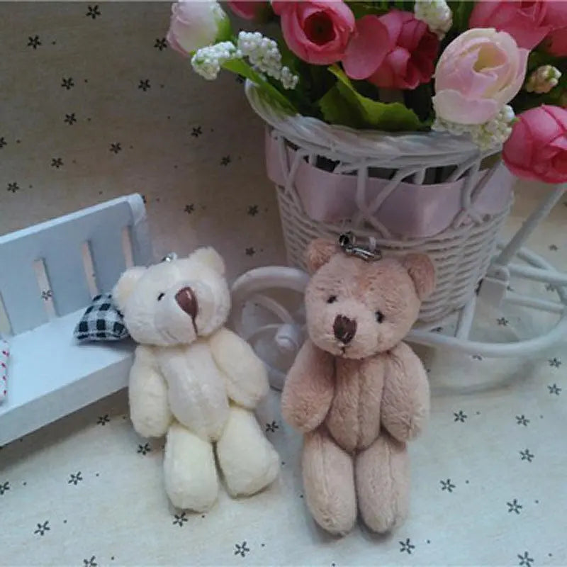 25Pcs/Lot Mini Teddy Bear Stuffed Plush Toys 8Cm Small Bear Stuffed Toys Pelucia Pendant Kids Birthday Gift Party Decor 083