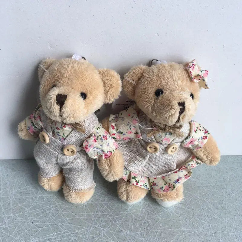 2PCS/LOT Kawaii Soft Bear&Rabbit Couple Plush Toy Stuffed Animal Soft Doll Bears Stuffed Plush Pendant Wedding Gifts GMR020