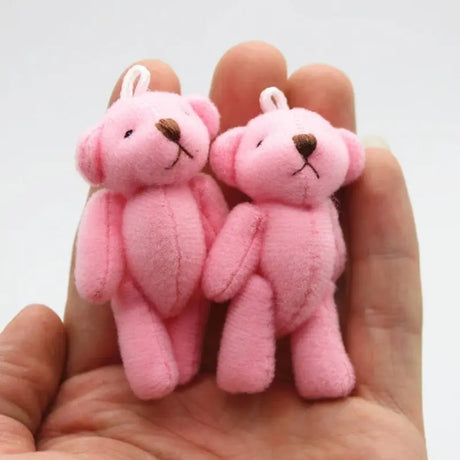 10Pc/Set 6.0Cm Stuffed Teddy Bear DIY Mini Joint Plush Bears Wedding Box Toy Doll Garment & Hair Accessories
