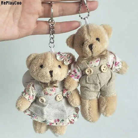 2PCS/LOT Kawaii Soft Bear&Rabbit Couple Plush Toy Stuffed Animal Soft Doll Bears Stuffed Plush Pendant Wedding Gifts GMR020