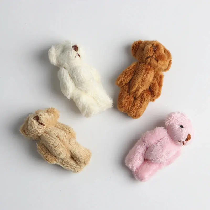 10Pc/Set 6.0Cm Stuffed Teddy Bear DIY Mini Joint Plush Bears Wedding Box Toy Doll Garment & Hair Accessories