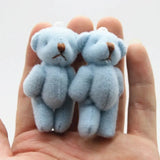 10Pc/Set 6.0Cm Stuffed Teddy Bear DIY Mini Joint Plush Bears Wedding Box Toy Doll Garment & Hair Accessories