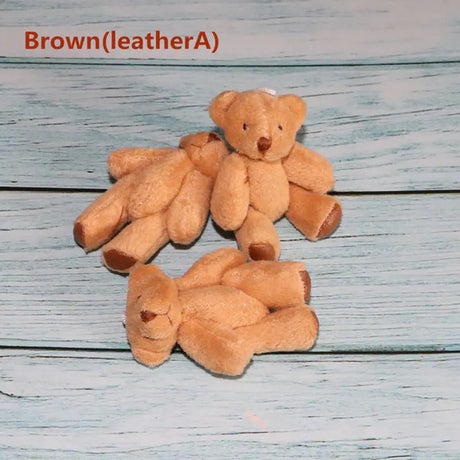 10Pc/Set 6.0Cm Stuffed Teddy Bear DIY Mini Joint Plush Bears Wedding Box Toy Doll Garment & Hair Accessories