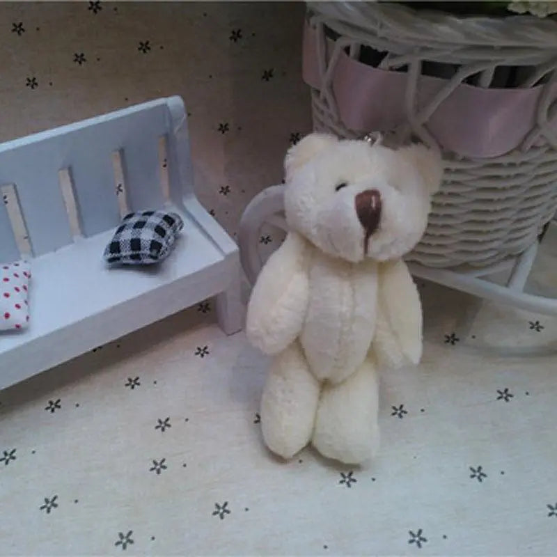 25Pcs/Lot Mini Teddy Bear Stuffed Plush Toys 8Cm Small Bear Stuffed Toys Pelucia Pendant Kids Birthday Gift Party Decor 083