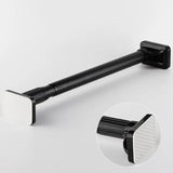 40-450CM White Shower Curtain Rod Adjustable Stainless Steel Tension Telescopic Rod for Bathroom Windows No Drill Simple Bracket