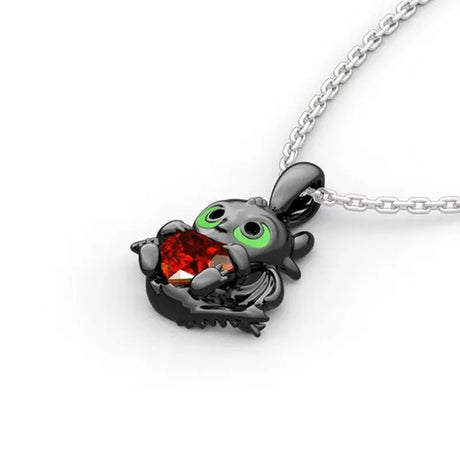 Hot-Selling Demon Dragon Cartoon Necklace Crystal Glass Alloy Pendant Anime Character Souvenir Gift