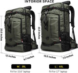 Travel Backpack, Carry on Backpack Durable Convertible Duffle Bag Fit for 15.6 Inch Laptop for Men and Women(Medium 35L)
