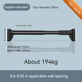 40-450CM White Shower Curtain Rod Adjustable Stainless Steel Tension Telescopic Rod for Bathroom Windows No Drill Simple Bracket