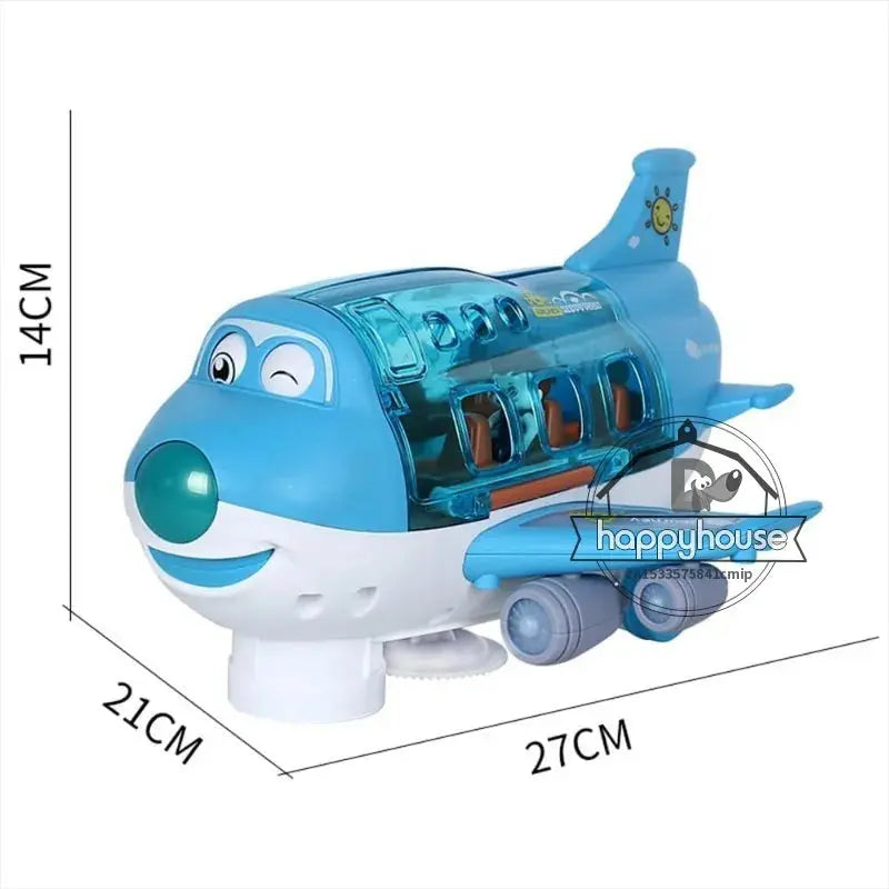 360° Rotating Electric Plane Airplane Toys for Kids Bump and Go Action Toddler Toy Plane with LED Flashing Light Sound for Boys