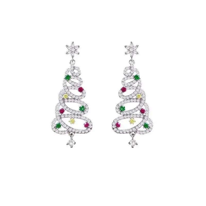 2023 New Trendy Statement Christmas Tree Earrings for Women Delicate Fashion Personality Sweet Versatile Christmas Earrings