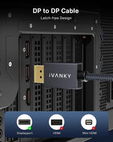 VESA Certified Displayport Cable, 6.6Ft DP Cable 1.2,[4K@60Hz, 2K@165Hz, 2K@144Hz], Gold-Plated Braided High Speed Display Port Cable 144Hz, for Gaming Monitor, Graphics Card, TV, PC, Laptop