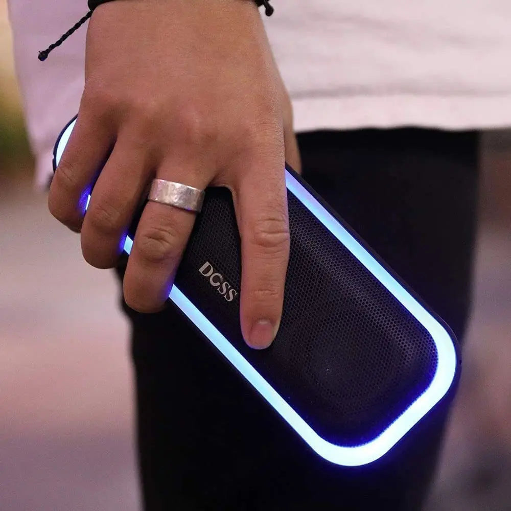 Bluetooth Speaker, Soundbox Pro Wireless Speaker with 20W Stereo Sound, Active Extra Bass, Bluetooth5.0, IPX6 Waterproof, Wireless Stereo Pairing, Multi-Colors Lights, 20Hrs Playtime -Blue
