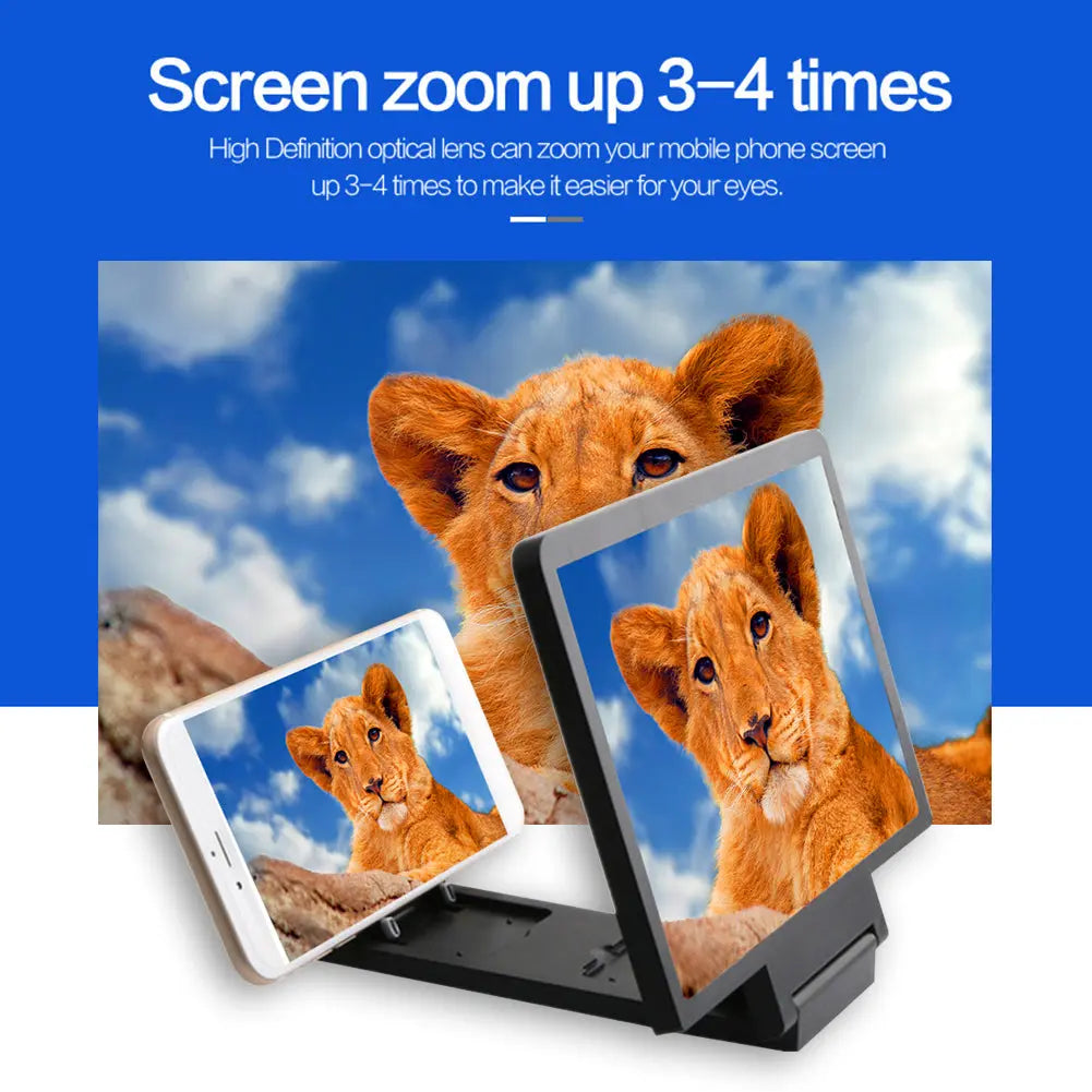F1 8.2 Inch HD Mobile Phone Screen Magnifier 3D Smartphone Screen Stand Amplifier Enlarger Projector Holder