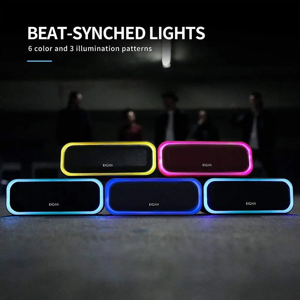 Bluetooth Speaker, Soundbox Pro Wireless Speaker with 20W Stereo Sound, Active Extra Bass, Bluetooth5.0, IPX6 Waterproof, Wireless Stereo Pairing, Multi-Colors Lights, 20Hrs Playtime -Blue
