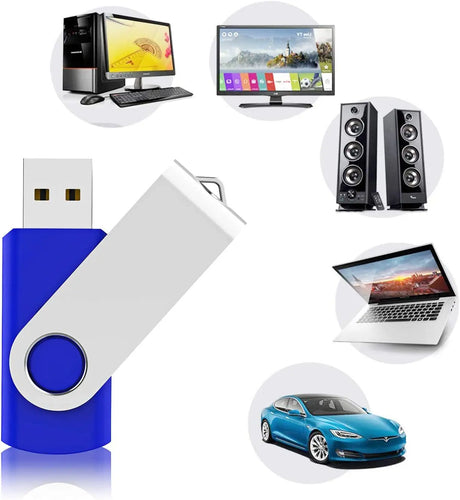 10 Pack 64 GB Flash Drive USB 2.0 Flash Drive 64GB Thumb Drive Jump Drive Memory Stick Data Storage Zip Drive Pen Drives, Blue