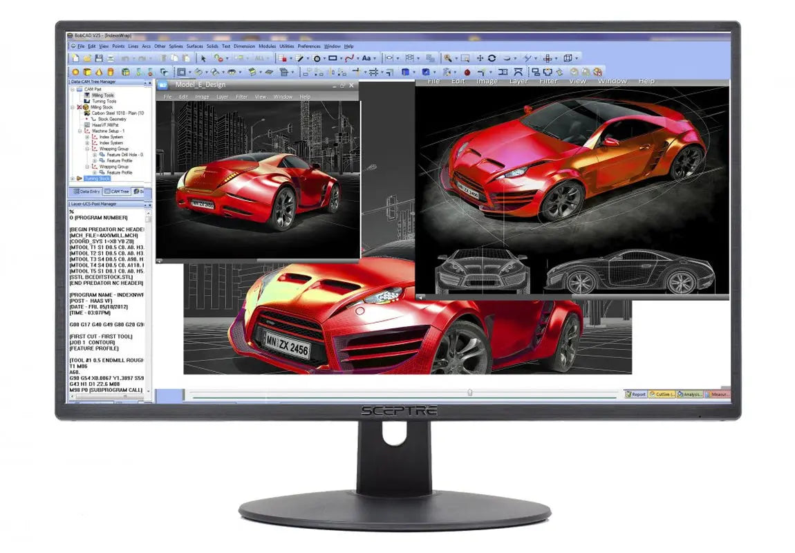 E248W-19203R 24" Ultra Thin 75Hz 1080P LED Monitor 2X HDMI VGA Build-In Speakers, Metallic Black 2018