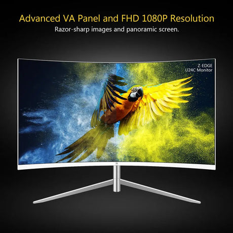 U24C 24-Inch Curved Monitor Full HD LED Monitor 1920X1080 75Hz 5Ms VGA+HDMI Port Dual Speaker