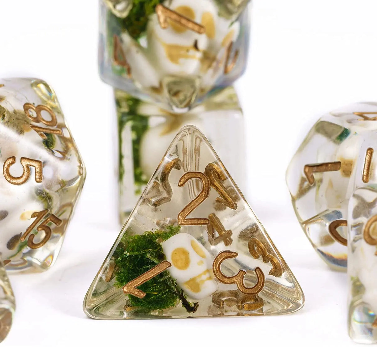 7-Die DND Dice Set, Polyhedral Dice Set for Dungeons and Dragons, D&D Skull Dice for RPG MTG Table Games, D and D Dice Set (Skull-Seaweed)