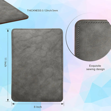 PU Leather Mouse Pad with Stitched Edge Micro-Fiber Base with Non-Slip, Waterproof, Mouse Pad for Computers, Laptop, Office & Home,1 Pack, 8Inch11Inch (Caramel Black)
