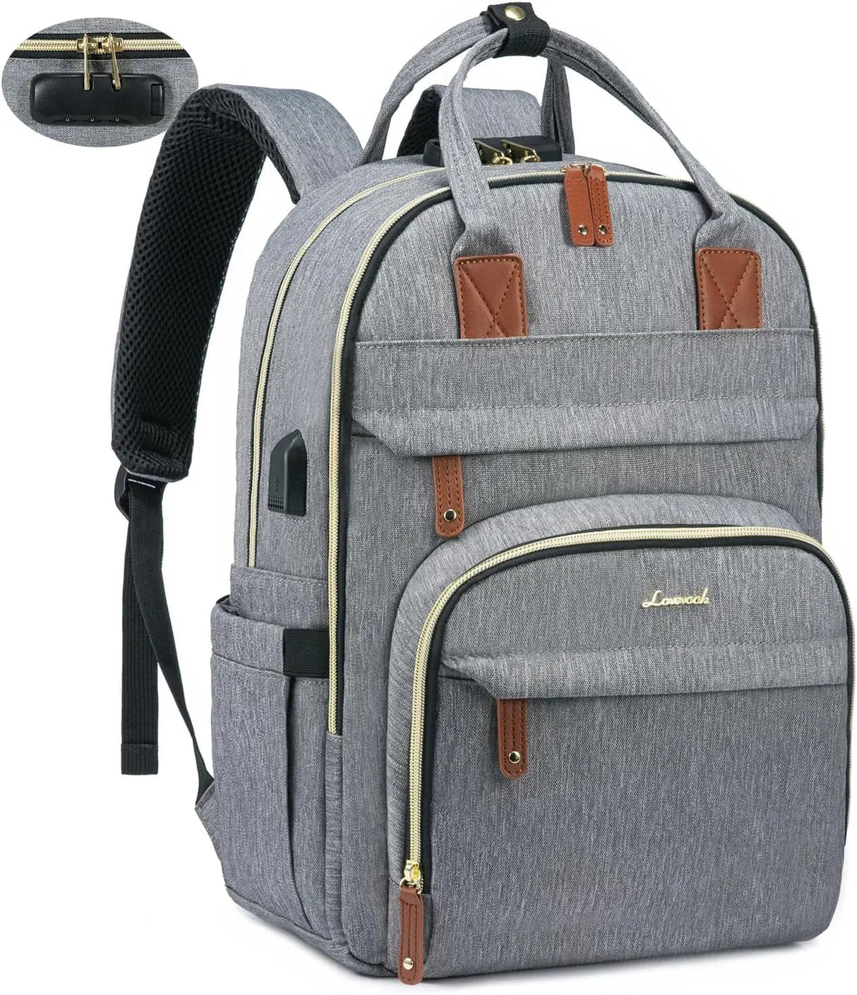 Unisex Anti-Theft 15.6” Laptop Backpack with Lock - for Travel, Business, College, and Outdoor