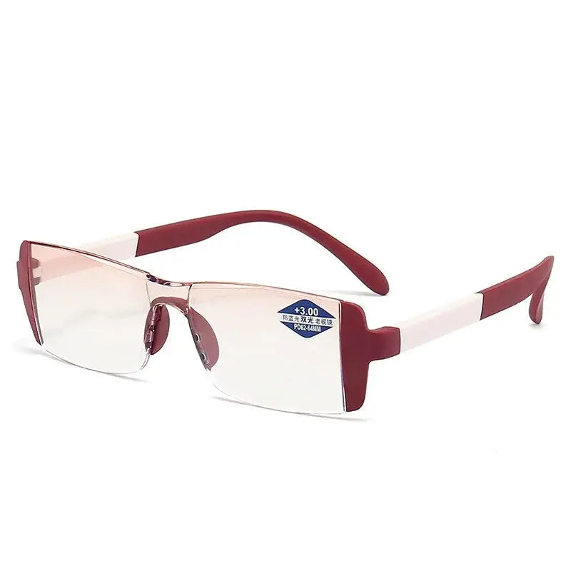 Bifocal Reading Glasses Fashion Presbyopic Glasses Far and near Glasses +1.0 to +4.0 Anti-Blue Light Mens Glasses Transparent