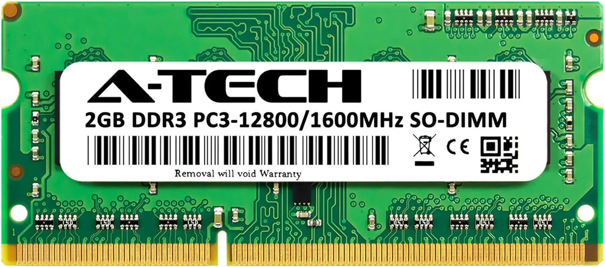 2GB DDR3 1600Mhz PC3-12800 CL11 SODIMM 204-Pin Non-Ecc SO-DIMM Laptop, Notebook RAM Memory Module