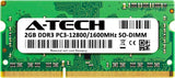 2GB DDR3 1600Mhz PC3-12800 CL11 SODIMM 204-Pin Non-Ecc SO-DIMM Laptop, Notebook RAM Memory Module