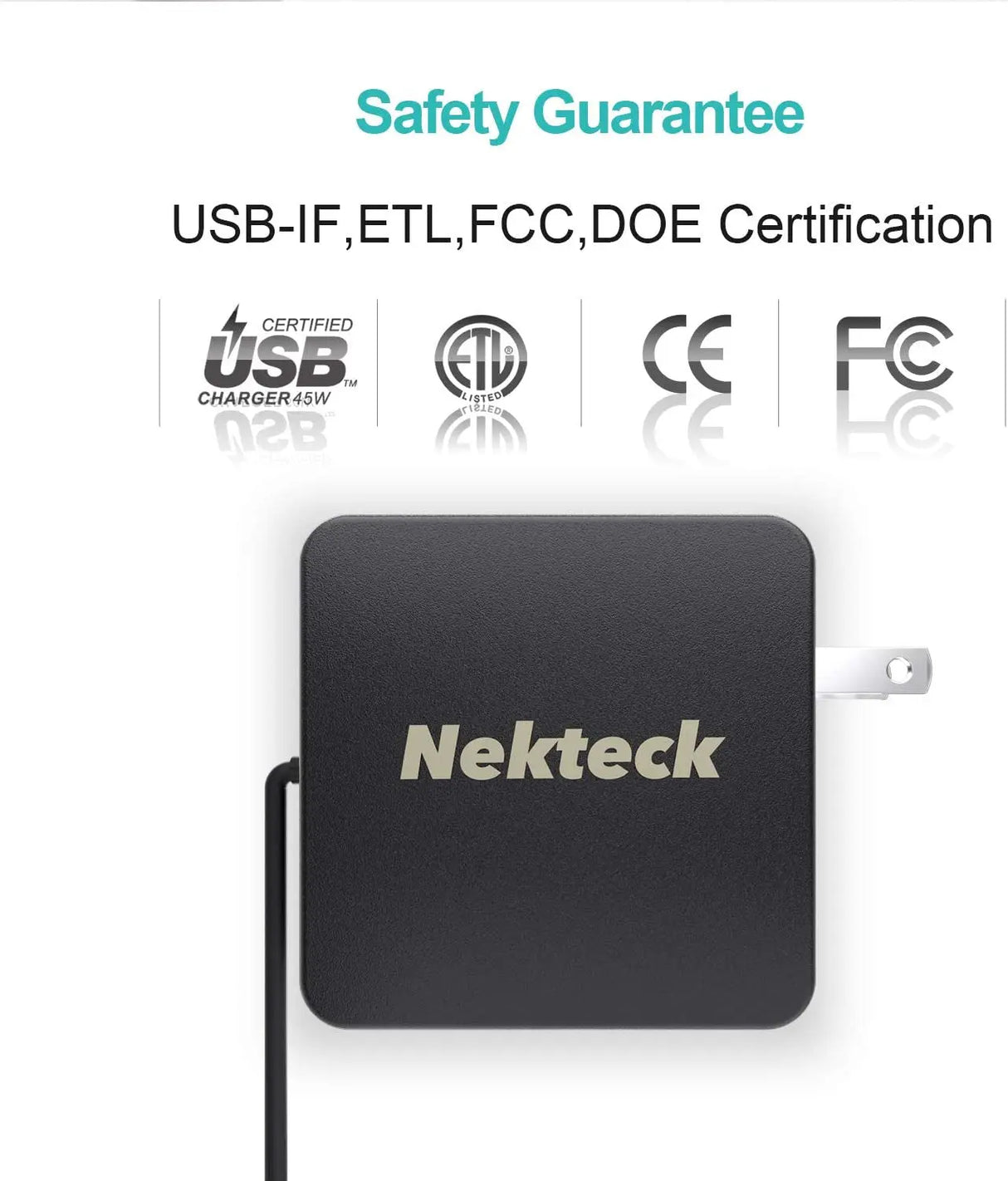 45W USB-C Charger with Attached 6Ft Long Cable, PD.3[USB-IF Certified], Compact Super Fast Charger Type C for Macbook, Dell XPS, Surface Go, Iphones, Galaxy(Not Ideal for Note10/S10/10+Pps)