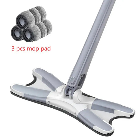 X-Type Squeeze Mop 6Pcs Reusable Microfiber Pads 360 Degree Flat Floor Mop Home Replace Hand-Free Wash Household Cleaning Tools