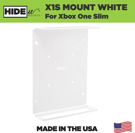 X1S Wall Mount for Xbox One S - Patented in 2019, Made in USA - White Steel Mount for Xbox One S to Safely Store Your Xbox One S on Wall near or behind TV