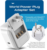World Travel Plug Adapter Set, Safe USB-C 3.0-2 USA Socket,30W PD & QC - Compact & Powerful - Use in Europe Includes Type A, B, C, E/F, G, I Swadapt Attachments (PAK-30-WS)
