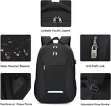 Travel Laptop Backpack, Business Backpack with USB Charging Port and Password Lock, Durable Water Resistant Computer Bag Fit 15.6 Inch Laptops for Men Gift