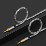 Aux Cable 15Ft,3.5Mm Male to Male Auxiliary Audio Stereo Cord Compatible with Car,Headphones, Ipods, Iphones, Ipads,Tablets,Laptops,Android Smart Phones& More (15Ft/5M, Silver)