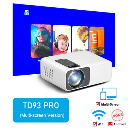 Td93Pro Projector Full HD 1080P Portable 2K 4K Video Wifi Projector TD93 Pro Home Theater Cinema 3D Smart Phone Beamer