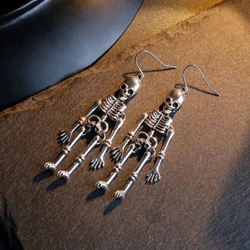 Vintage Punk Skeleton Skull Dangle Earrings for Women Goth Halloween Jewelry Party Gifts Aretes De Mujer Modernos 2022 Wholesale