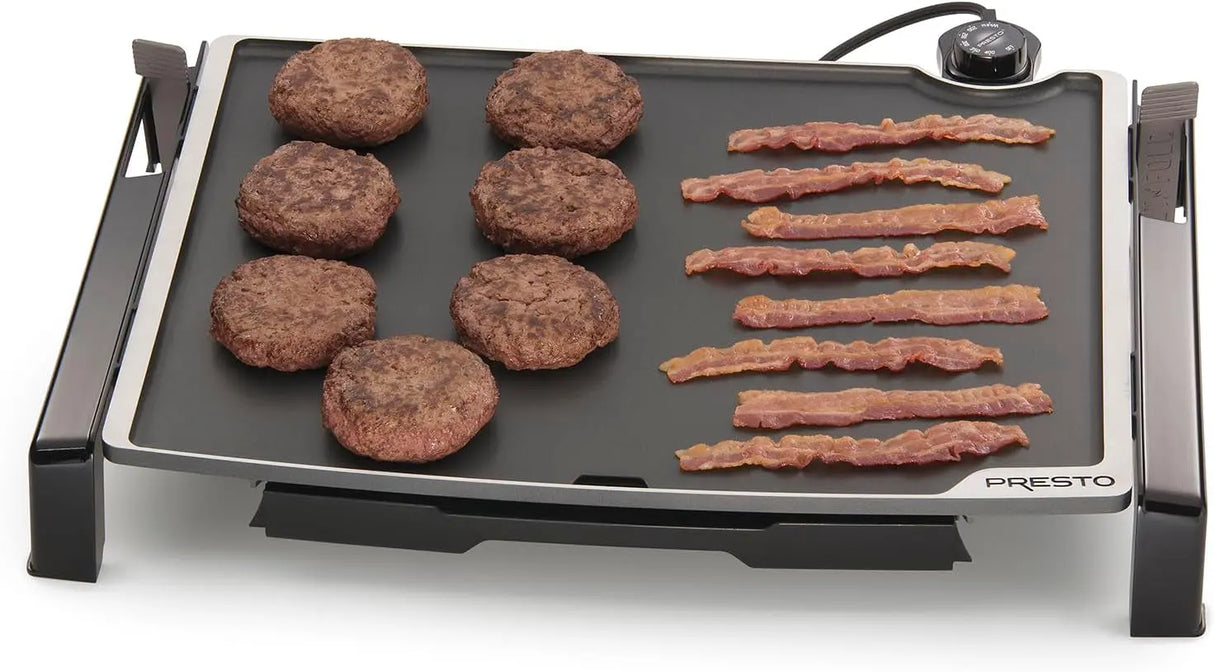 , 19" X 15" 07073 Electric Tilt-N-Fold Griddle, 19", Black