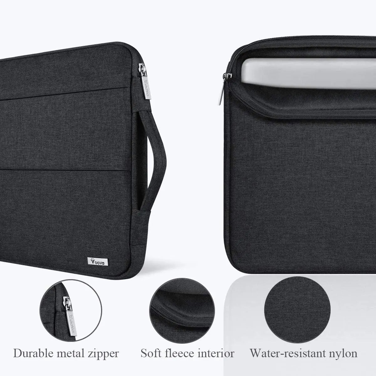 13 13.6 Inch Laptop Sleeve Case Compatible with Macbook Air/Macbook Pro 13 M2/M1,13.5 Surface Laptop 5/4, Surface Pro X / 9/8, Ipad Pro 12.9, Waterproof Computer Bag Cover with Handle, Black