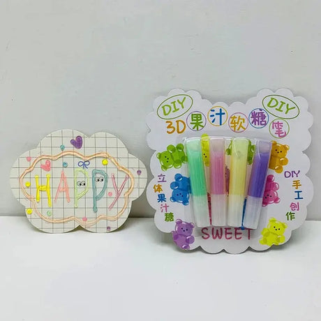 3D Magic Popcorn Pens Puffy Paint Bubble Pen for Greeting Birthday Cards Kids Children 3D Art Pens Kids Gifts School Stationery