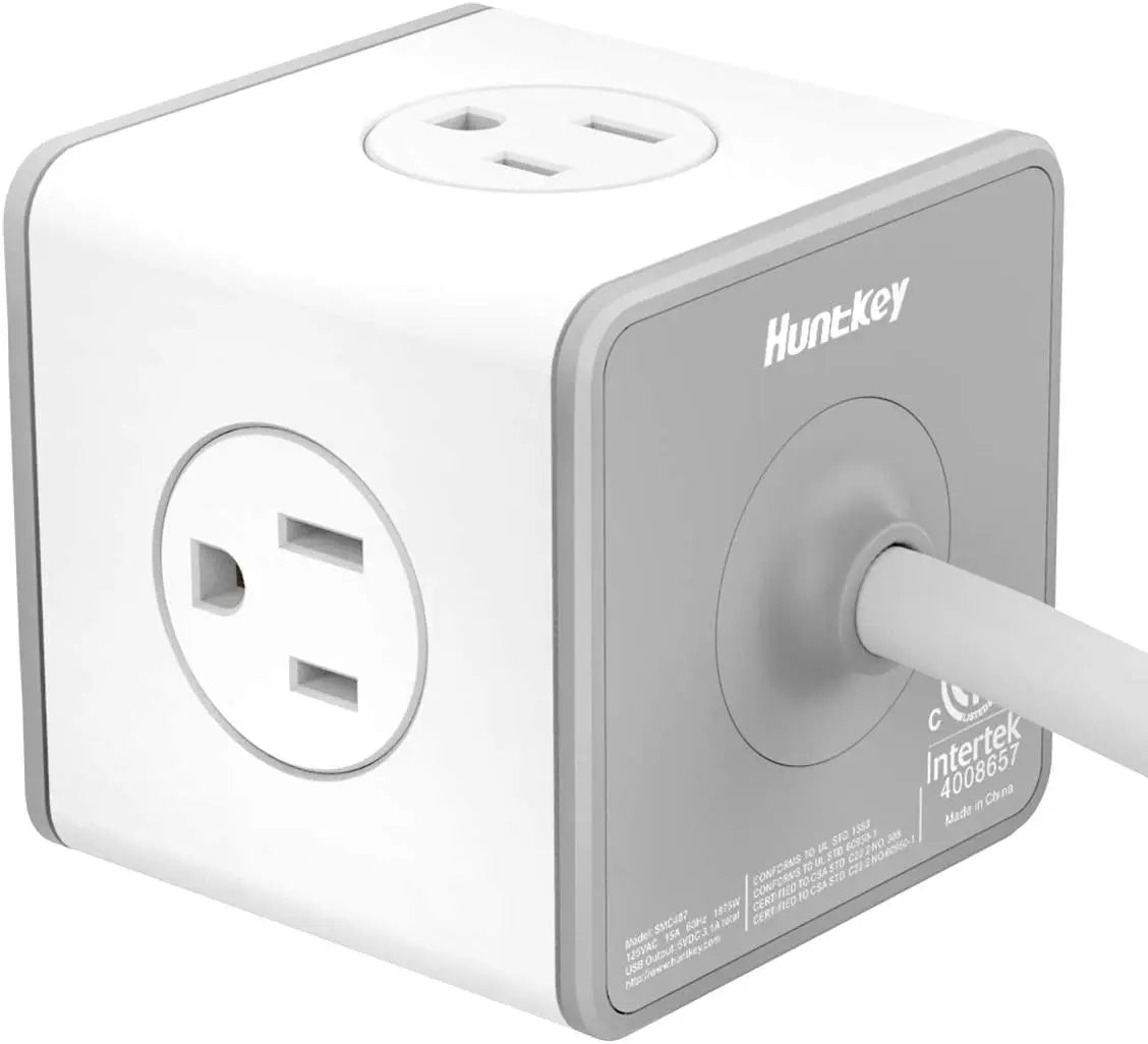4 Outlets Surge Protector, 3 USB Ports 5V/2.4A, 5-Foot Heavy Duty Extension Cord, SMC407