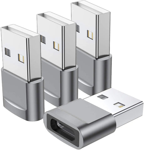 USB C Female to USB Male Adapter (4-Pack), Type C to USB a Charger Converter for Iphone 15 14 13 12 11 plus Pro Max, Samsung Galaxy S23 S22 S21 Ultra, Apple Iwatch Watch Series 7 8 SE, Airpods, Ipad