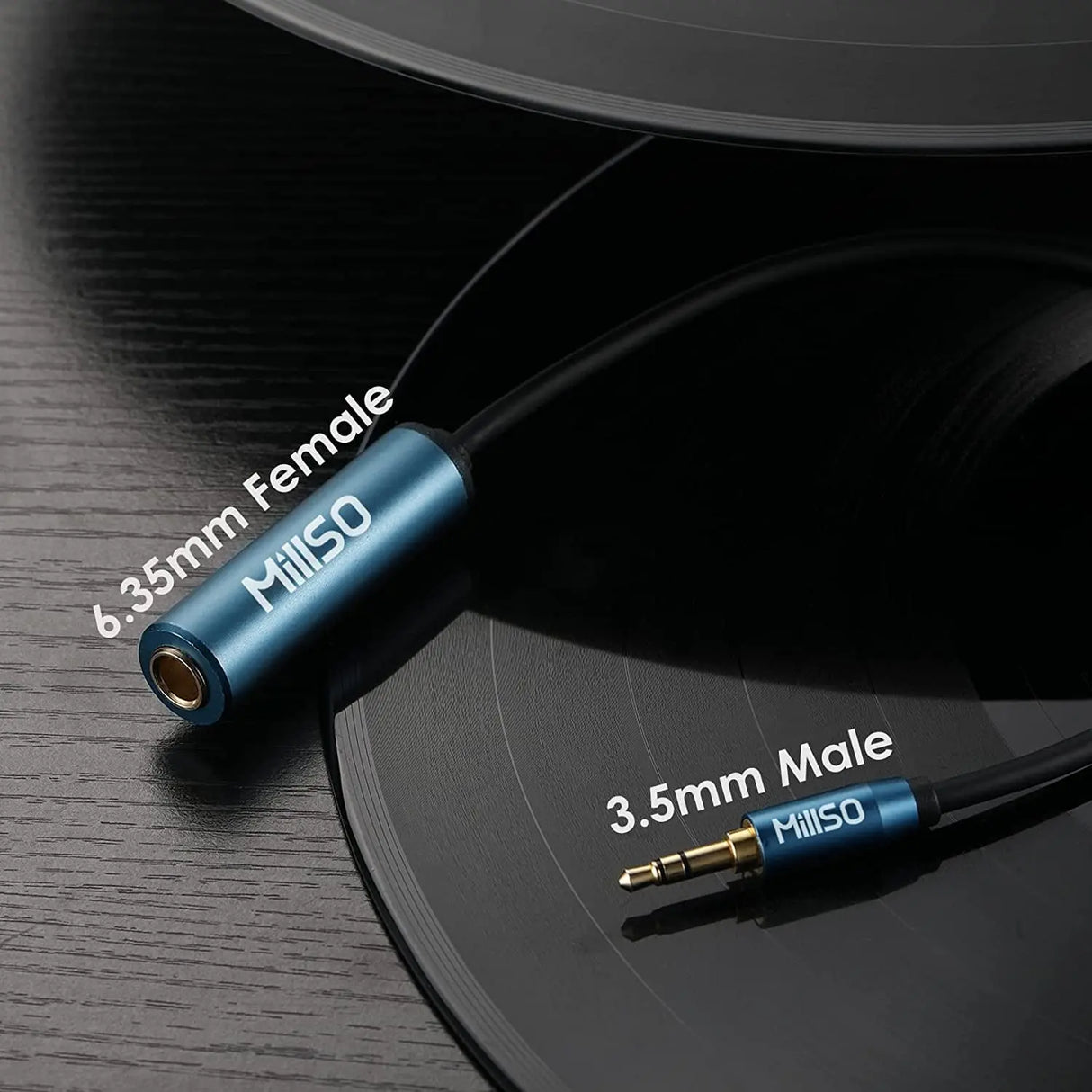 1/4 to 3.5Mm Headphone Adapter, TRS 6.35Mm Female to 3.5Mm Male 1/8 to 1/4 Stereo Audio Adapter for Amplifiers, Guitar, Piano, Home Theater Devices to Phone, Laptop, Headphones - 12Inch/30Cm