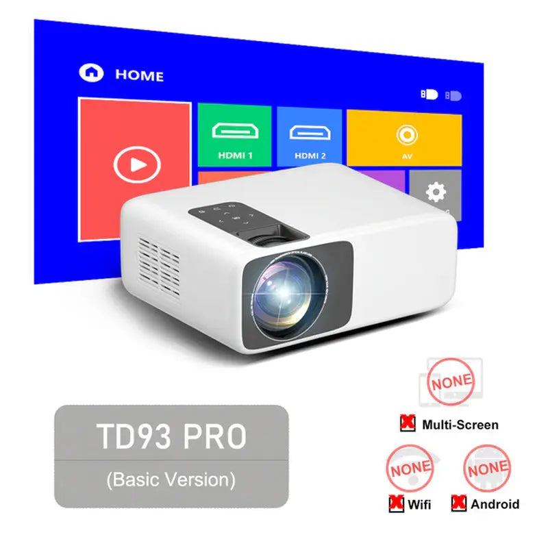 Td93Pro Projector Full HD 1080P Portable 2K 4K Video Wifi Projector TD93 Pro Home Theater Cinema 3D Smart Phone Beamer