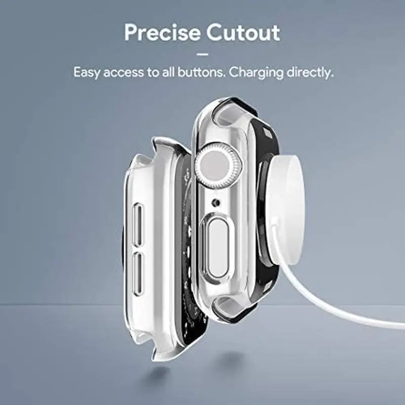 2 Pack  for Apple Watch Case 40Mm Series SE, 6, 5, 4 with Built-In Tempered Glass Screen Protector, Ultra-Thin All around Protective Glass Screen Cover for Iwatch 40Mm, Clear