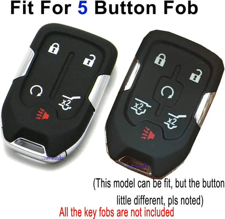 2Pcs  Silicone Remote Key Fob Cover Accessories Protector Keyless for 2019 2020 2021 2022 GMC Acadia Terrain Yukon Chevrolet Suburban Tahoe HYQ1AA 13584502 1551A-AA