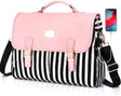 Laptop Bag for Women Large Capacity Computer Bags Cute Messenger Bag Briefcase Business Work Bags Purse, 15.6Inch, Pink-Pro